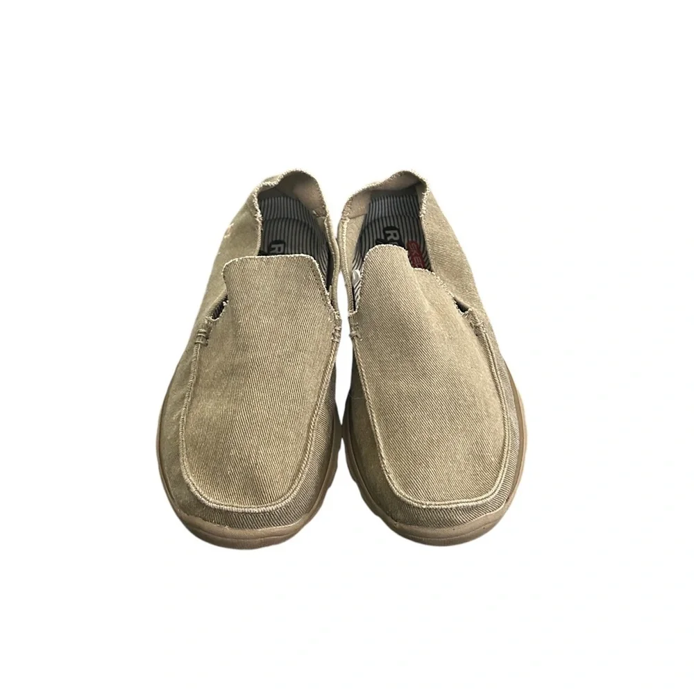 Skechers Men’s Slip-On Canvas Boat Shoes in Khaki